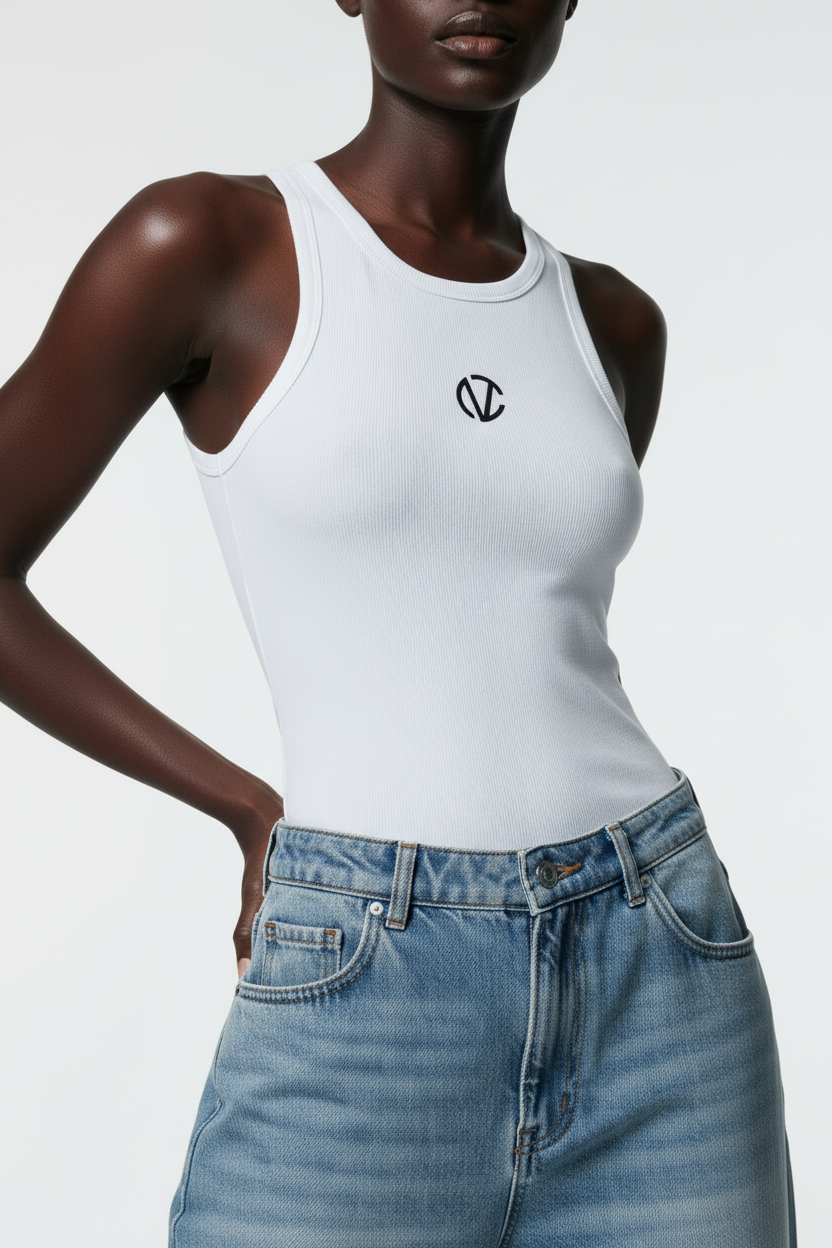 Corvani Vesper Tank Top In Cotton - CORVANI VESPER