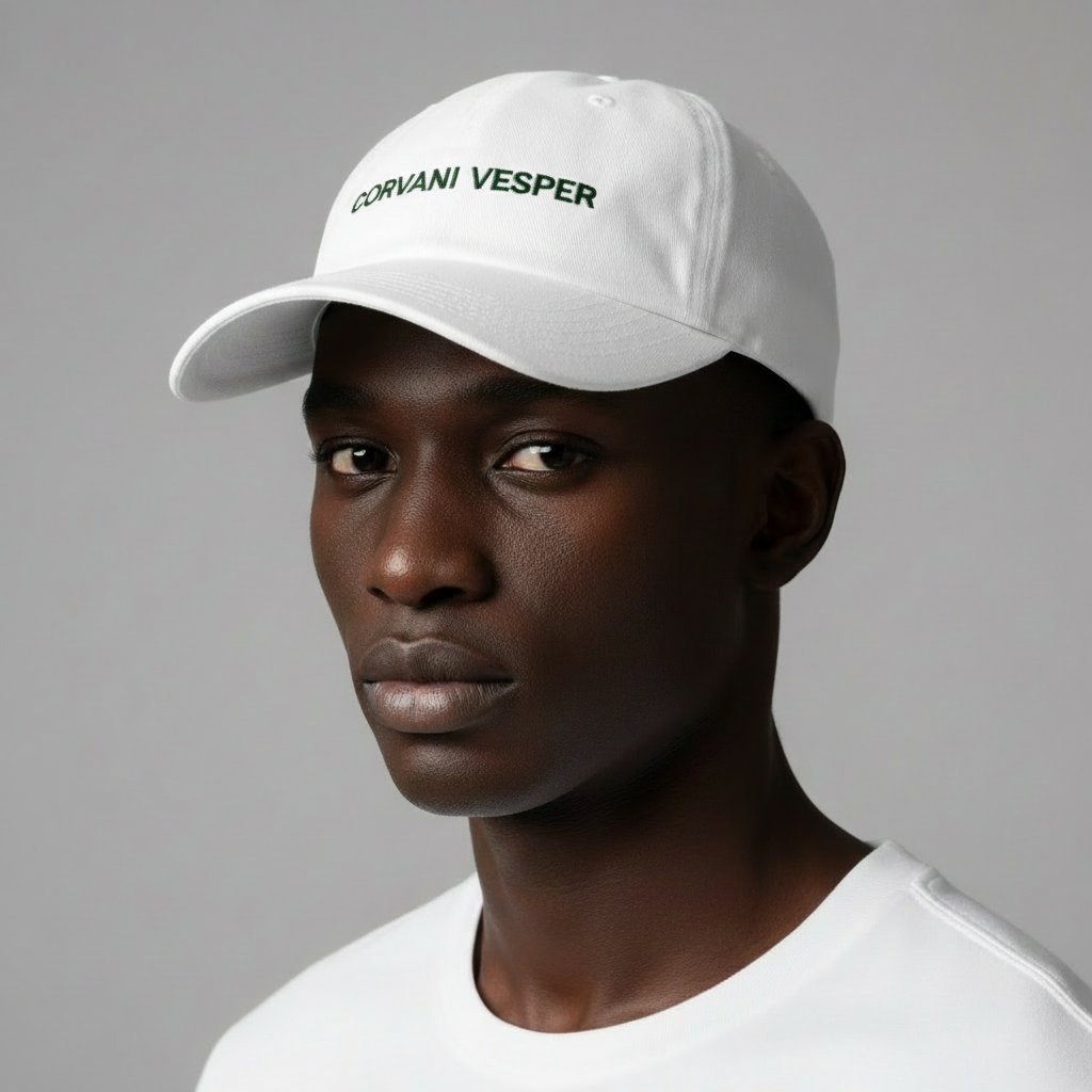 Corvani Vesper Classic Embroidered Baseball Cap in white - CORVANI VESPER