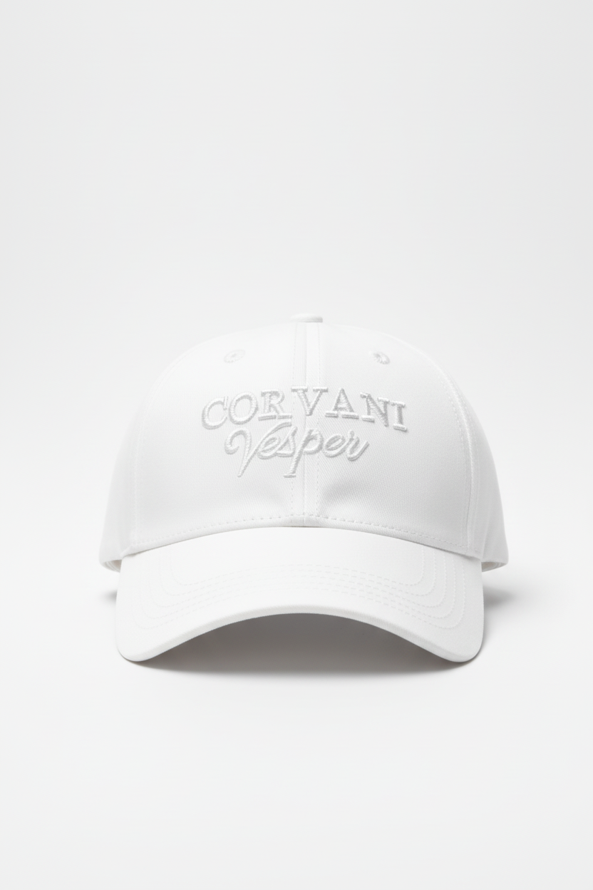 Corvani Vesper Signature Cap In White - CORVANI VESPER