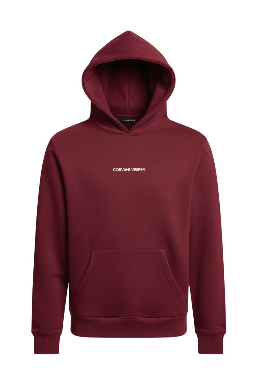 Corvani Vesper Classic hoodie set in ruby noir featuring a comfortable hoodie and matching joggers, casual and stylish for everyday wear.