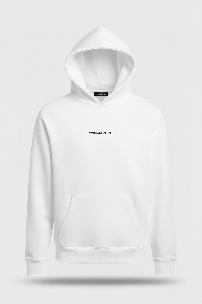 Corvani Vesper Classic Hoodie Bianco - CORVANI VESPER