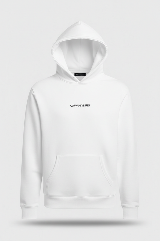Corvani Vesper Classic Hoodie Bianco - CORVANI VESPER