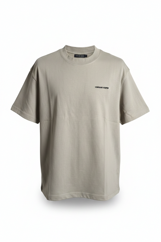 Corvani Vesper Embroidered Logo T-Shirt in Caramel