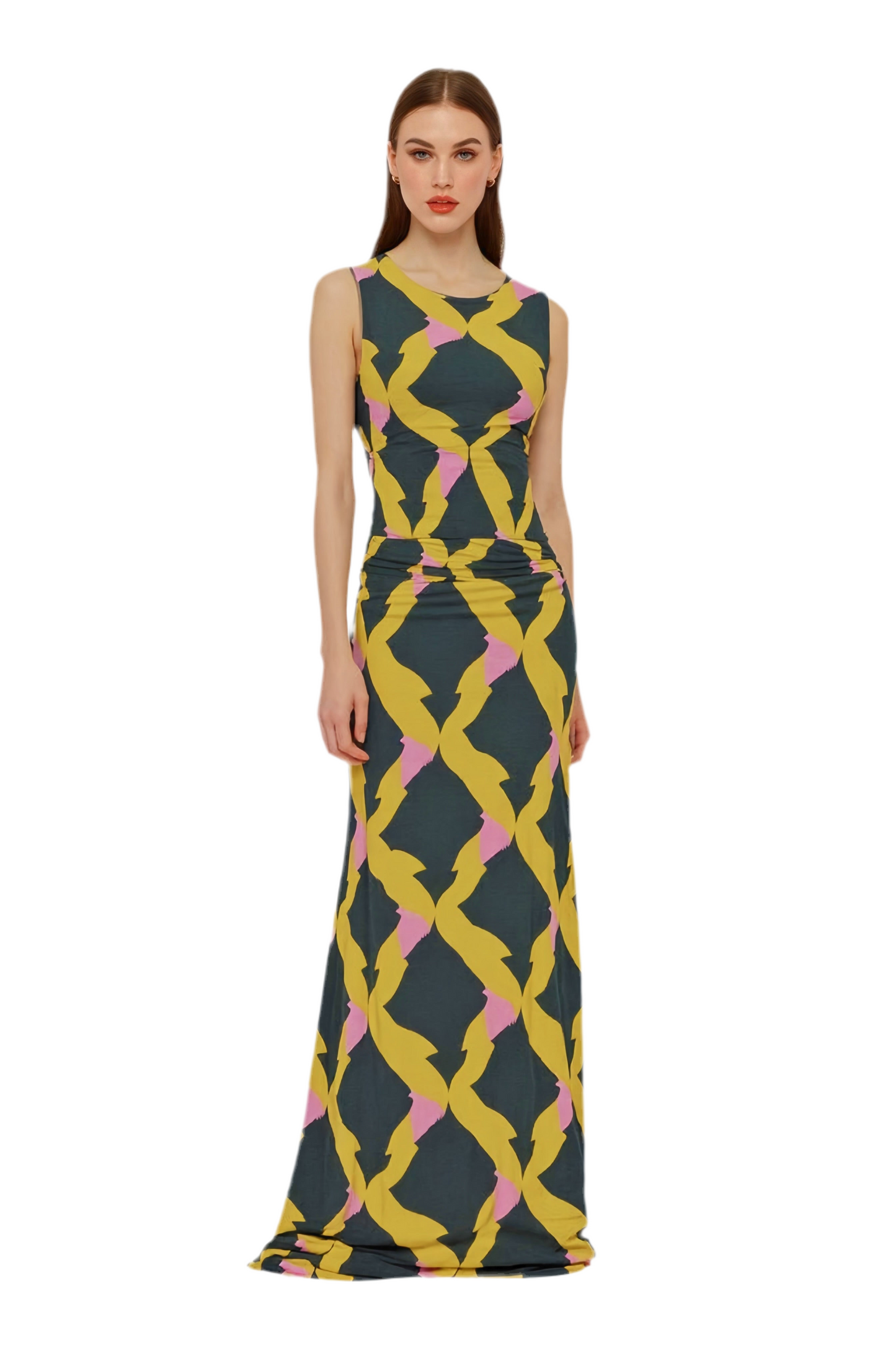 Riviera Diamante Sleevless Long Dress