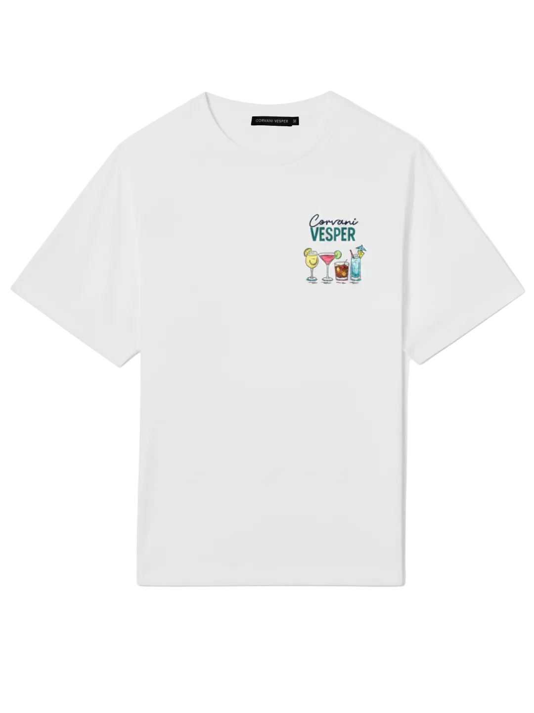 CORVANI VESPER Vita Al Mare Vesper Ritual T-shirt, front view showing stylish design and comfortable fit.