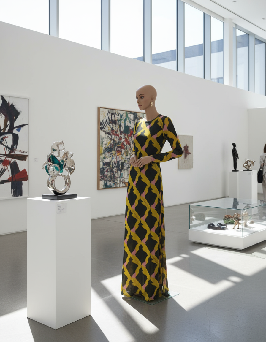 Riviera Diamante Long Mesh Resort Dress - CORVANI VESPER