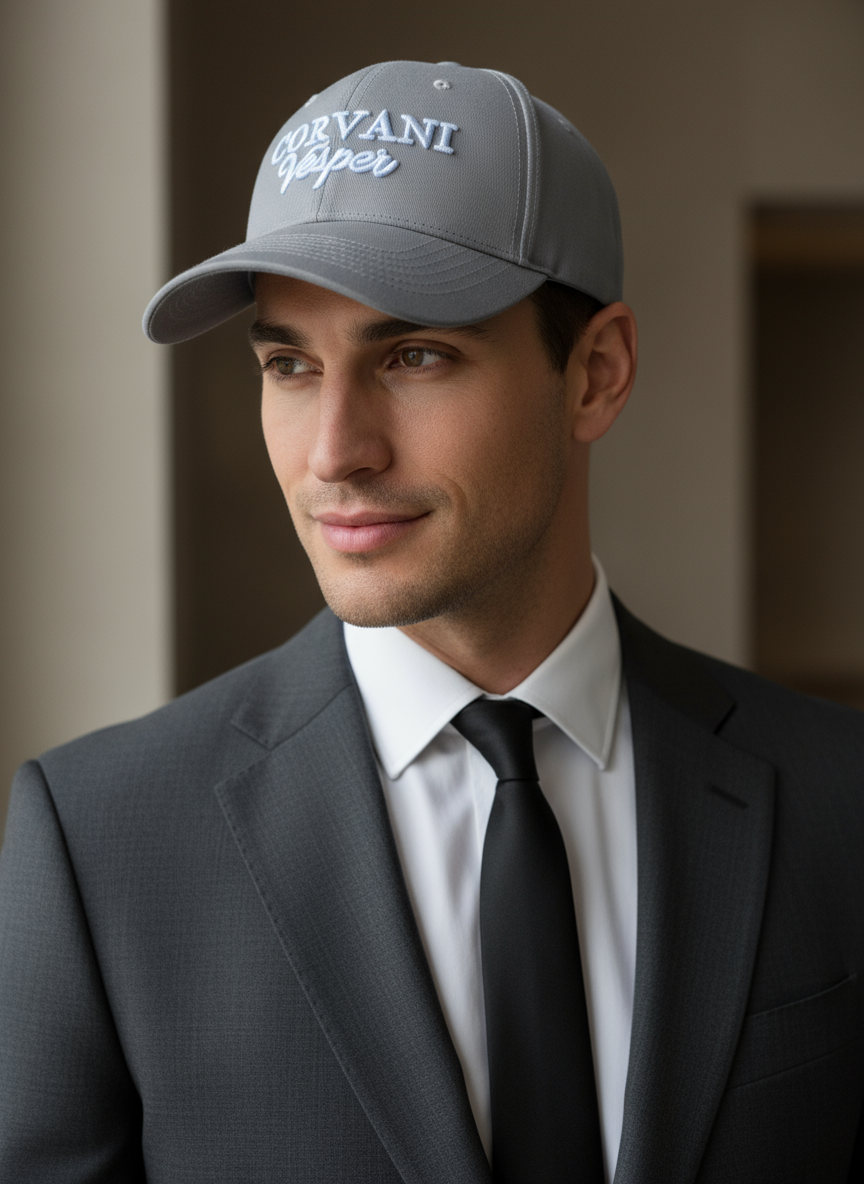 Corvani Vesper Signature Cap In Grey - CORVANI VESPER