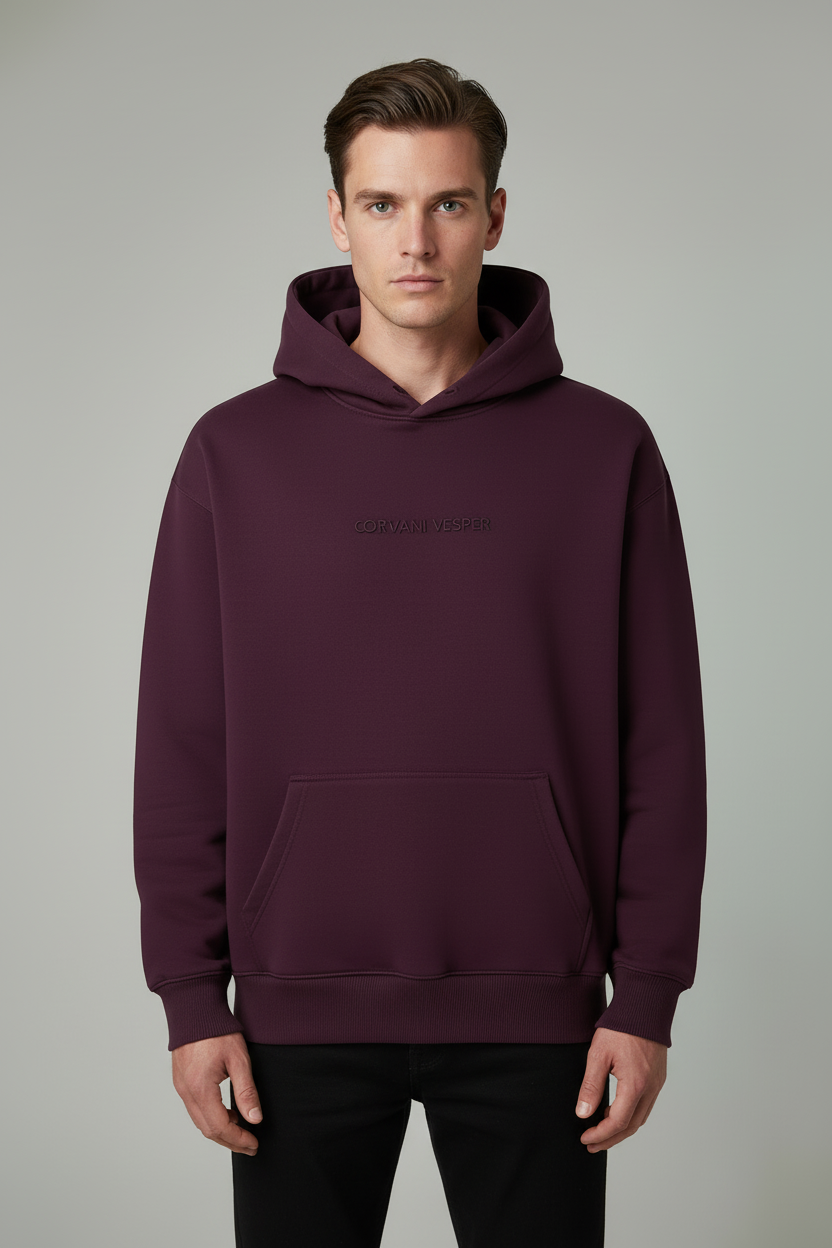 Corvani Vesper Classic Hoodie In Prune - CORVANI VESPER