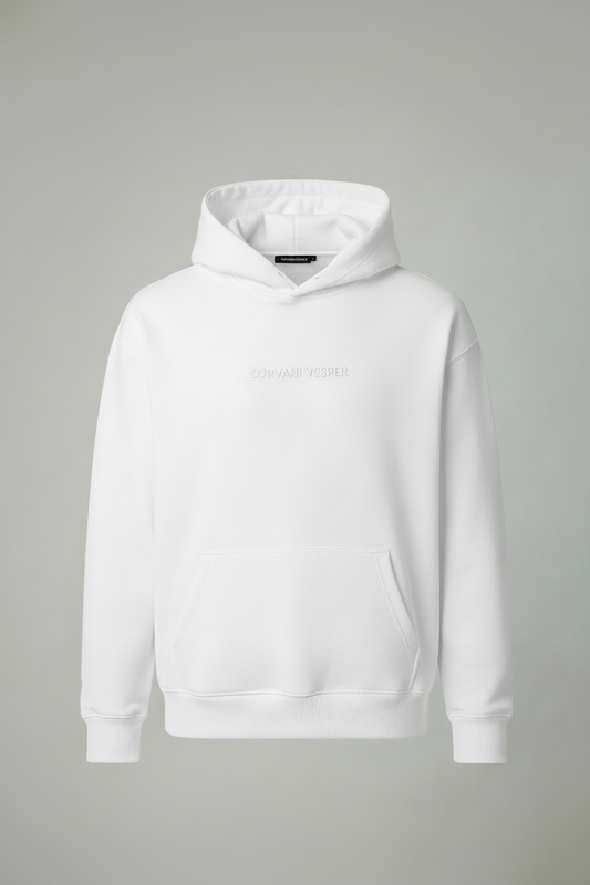 Corvani Vesper Classic Hoodie In White - CORVANI VESPER