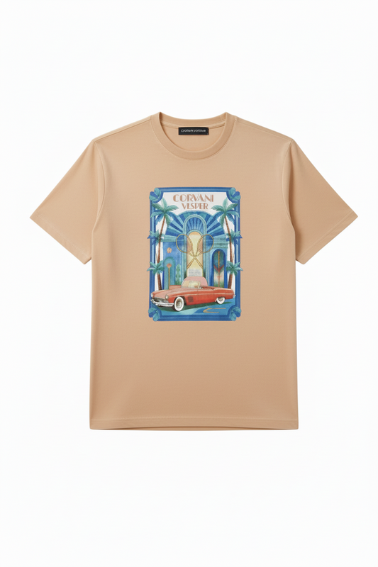 Corvani Vesper Vita al Mare Club T-Shirt in Nude