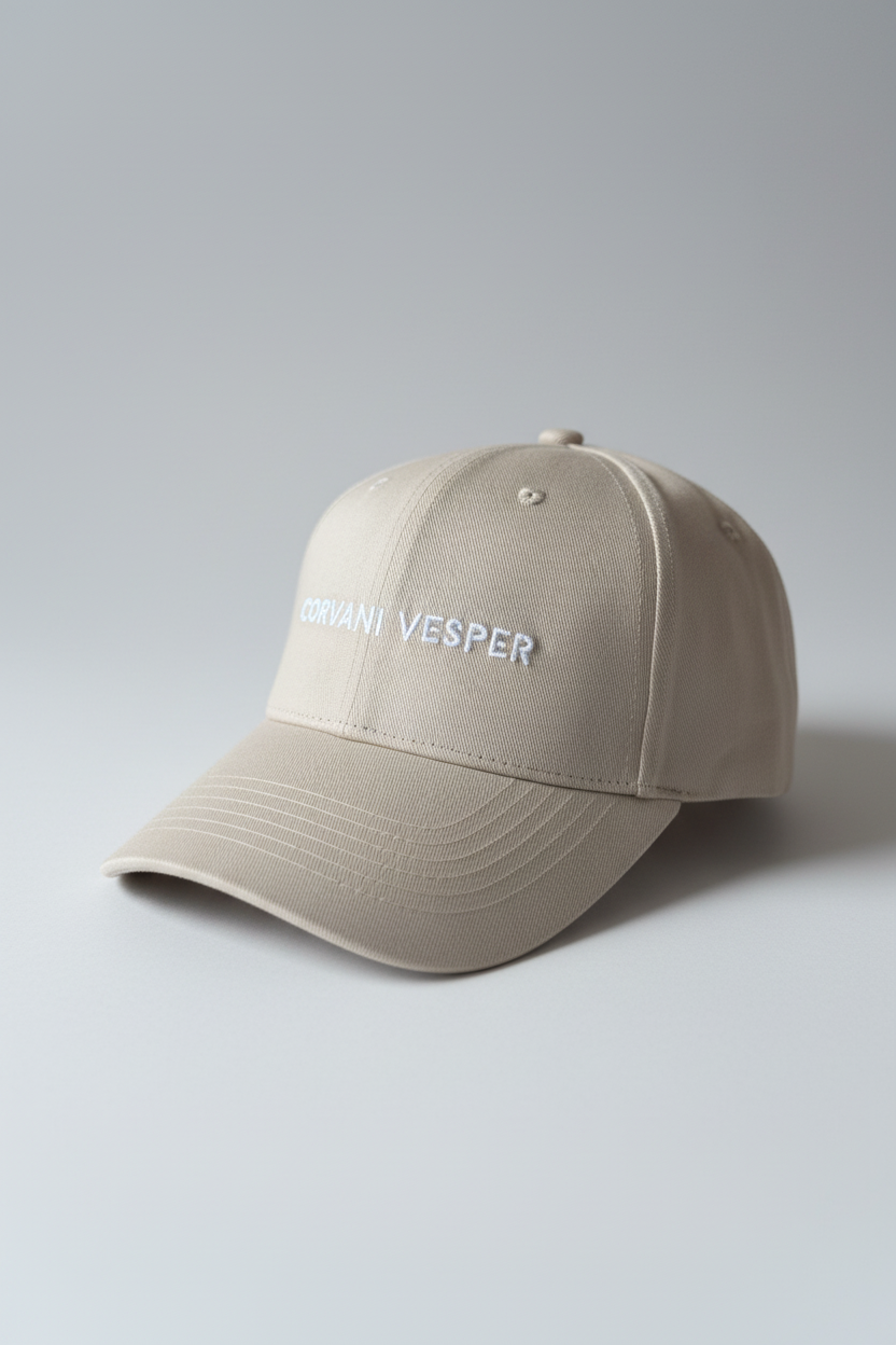 Corvani Vesper Classic baseball cap, face cap style with adjustable strap and embroidered logo, in black fabric.