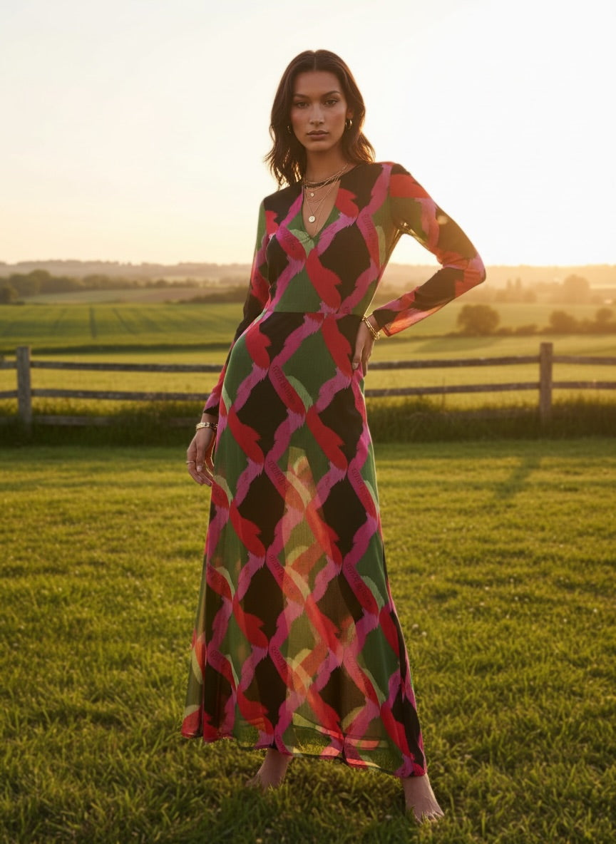 Riviera Diamante Diana Resort Mesh Dress - CORVANI VESPER