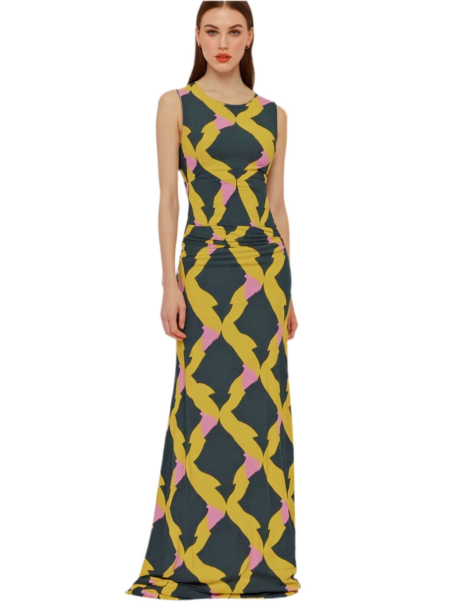 Riviera Diamante Sleevless Long Dress