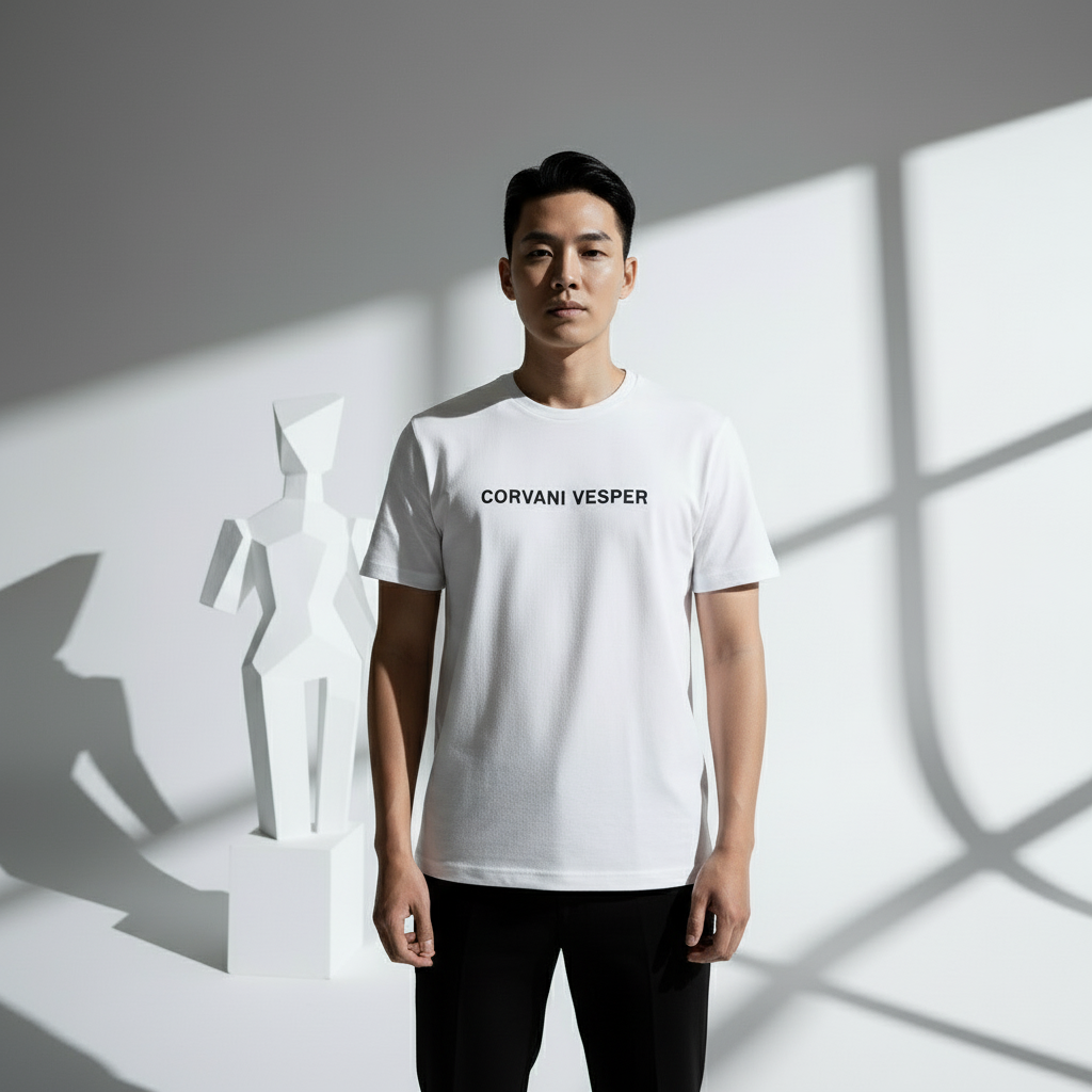 The Corvani Vesper Crest T-Shirt Bianco - CORVANI VESPER