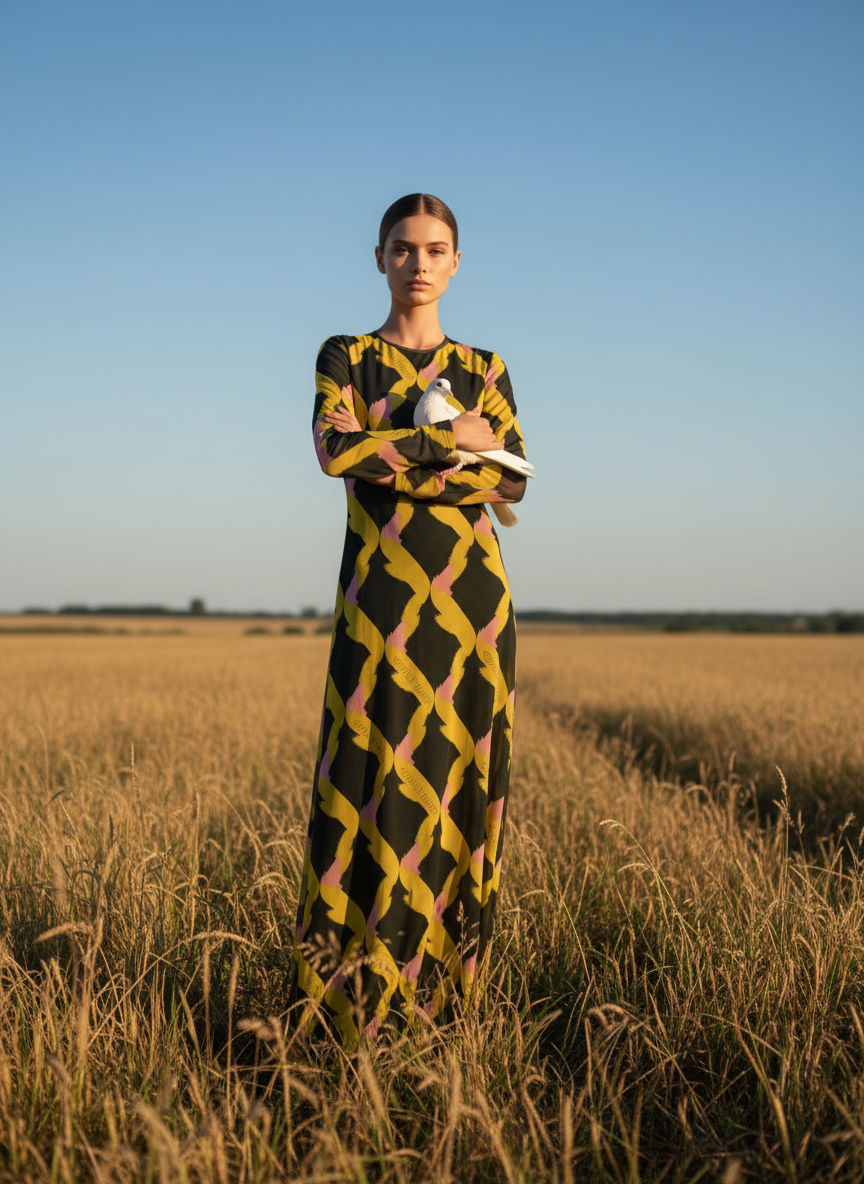 Riviera Diamanté Long Mesh Resort Dress - CORVANI VESPER