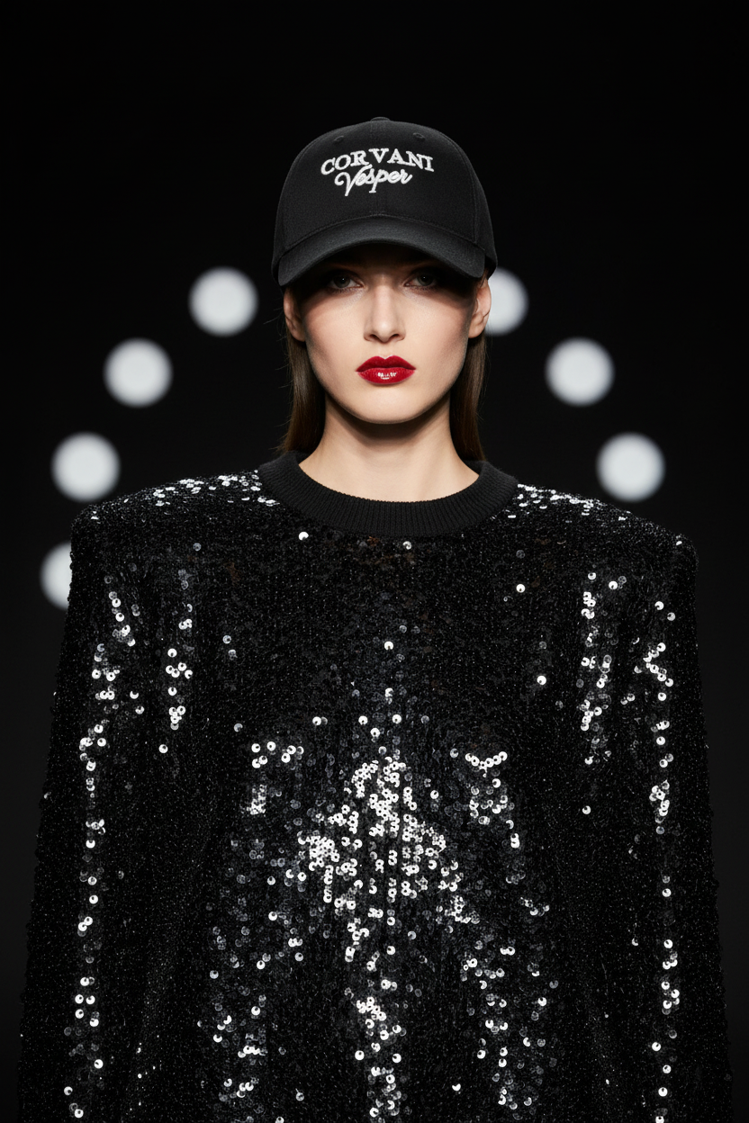 Corvani Vesper Signature Cap In Black - CORVANI VESPER