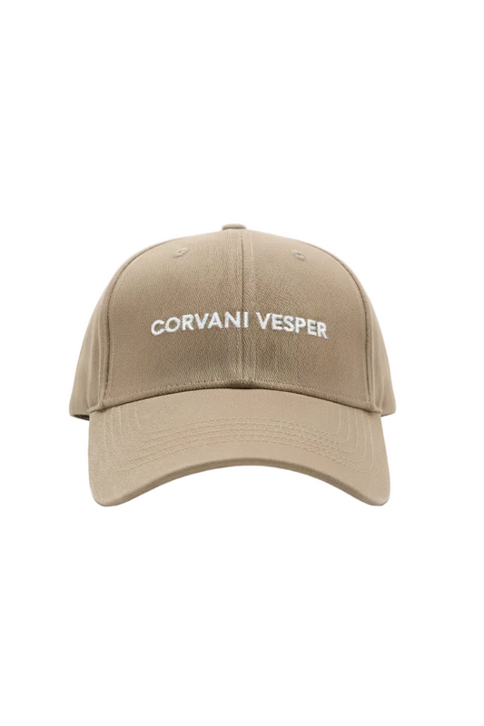 Corvani Vesper Classic baseball cap in light brown, featuring a curved brim and adjustable strap for a casual, stylish look.