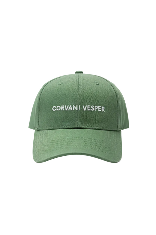 Corvani Vesper classic baseball cap in garden green, face cap with curved brim and adjustable strap, casual outdoor style.