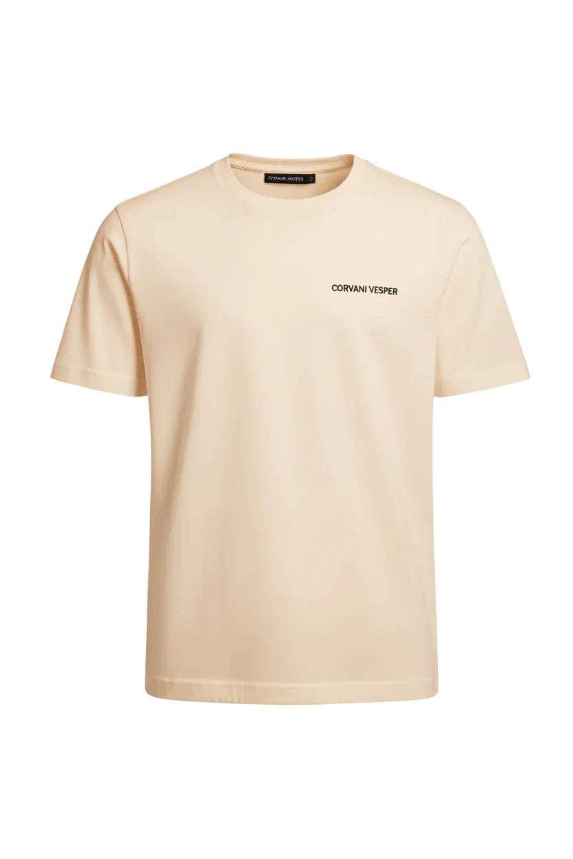Corvani Vesper embroidered logo T-shirt by Exclusive, featuring a casual fit and detailed embroidery on the chest.