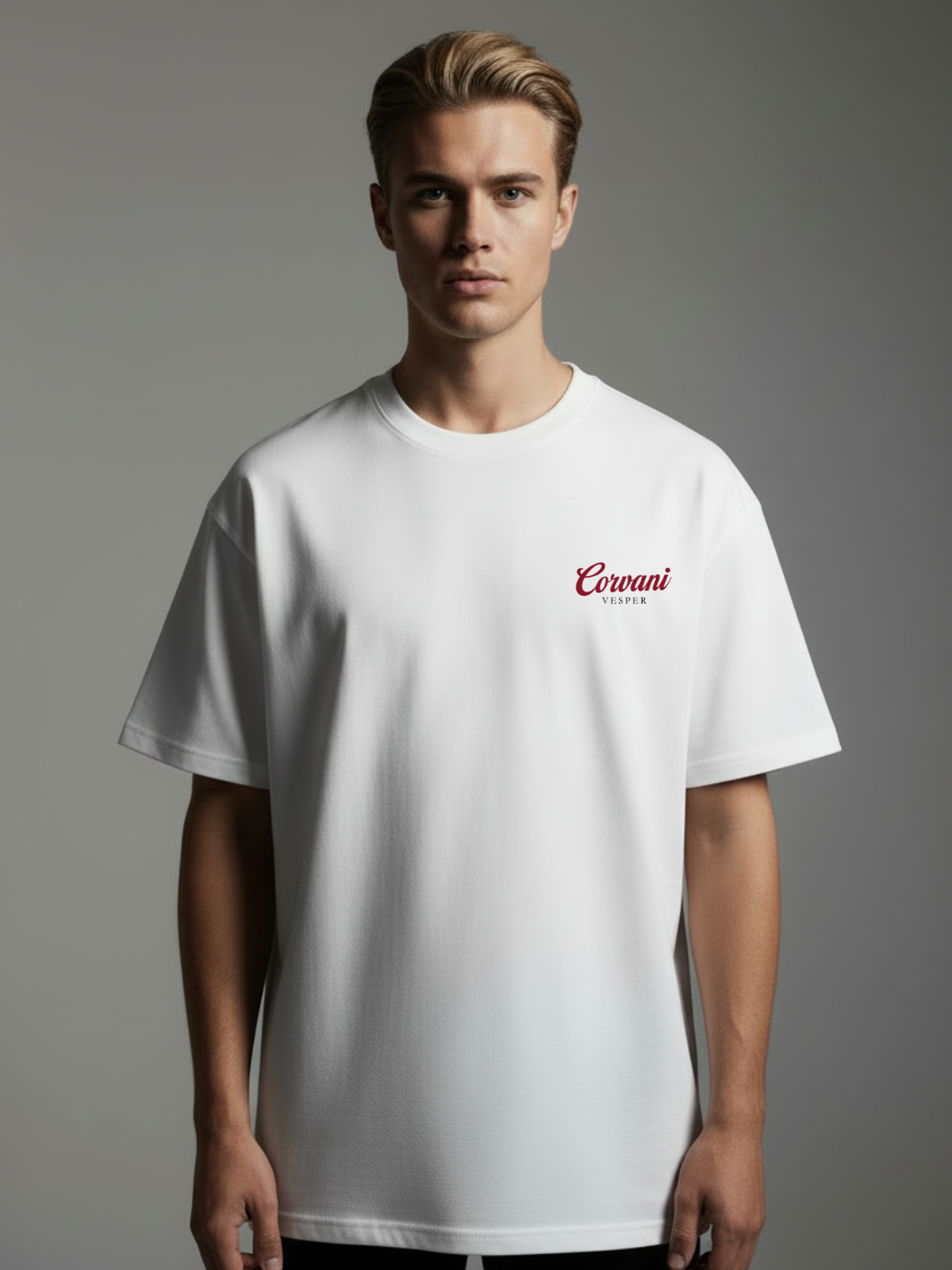 Corvani Vesper Vita Almare Coupe Della Costa T-shirt with a stylish coastal-inspired design, casual fit, and soft fabric.