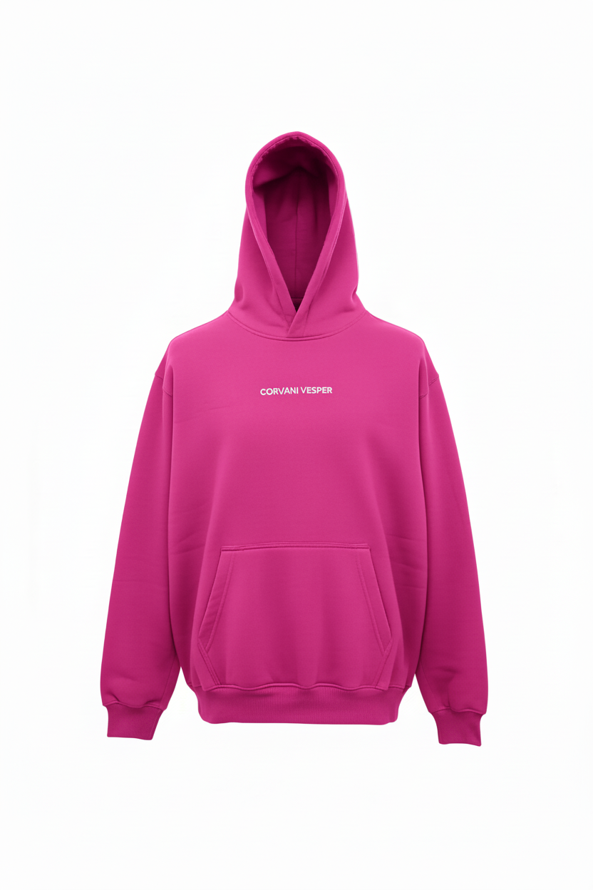 Corvani Vesper Classico L Edition pink hoodie set with a comfortable fit and stylish design, featuring the CORVANI VESPER branding.