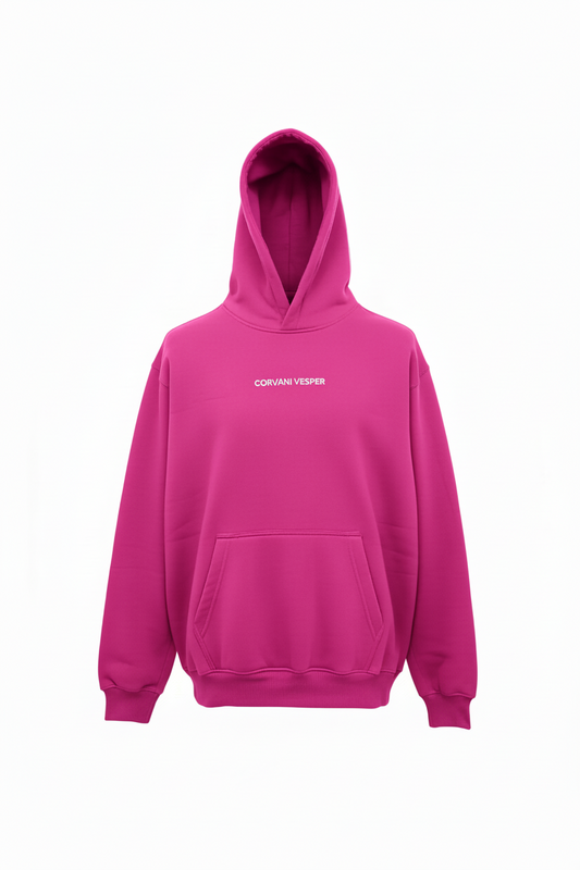 Corvani Vesper Classico L Edition pink hoodie set with a comfortable fit and stylish design, featuring the CORVANI VESPER branding.