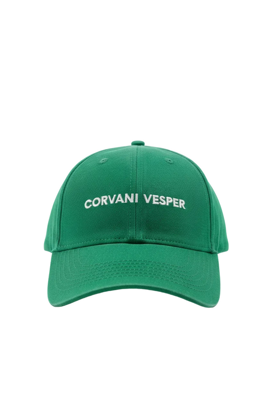 Corvani Vesper classic baseball cap, face cap with curved brim, adjustable strap, and embroidered logo, in neutral color.