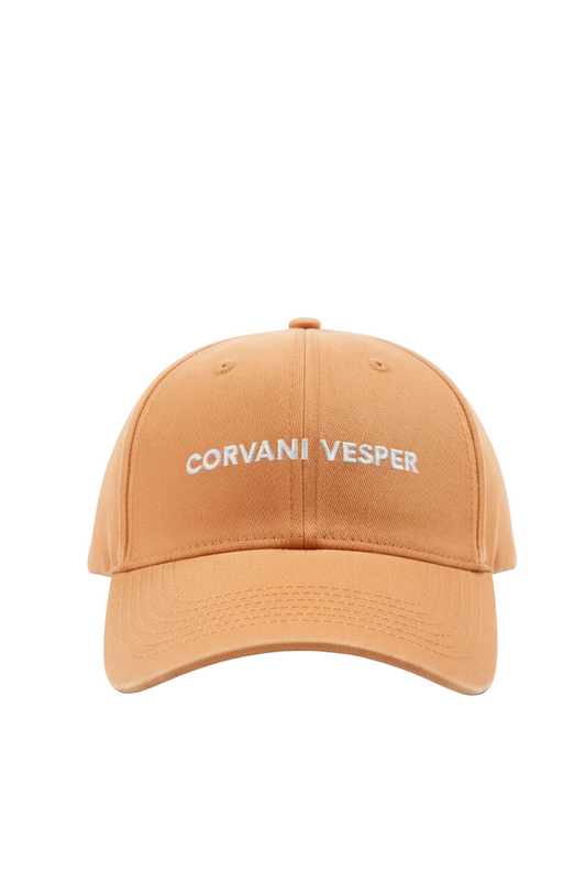 Corvani Vesper CV Classic cotton baseball cap with curved brim and adjustable strap, shown in black.