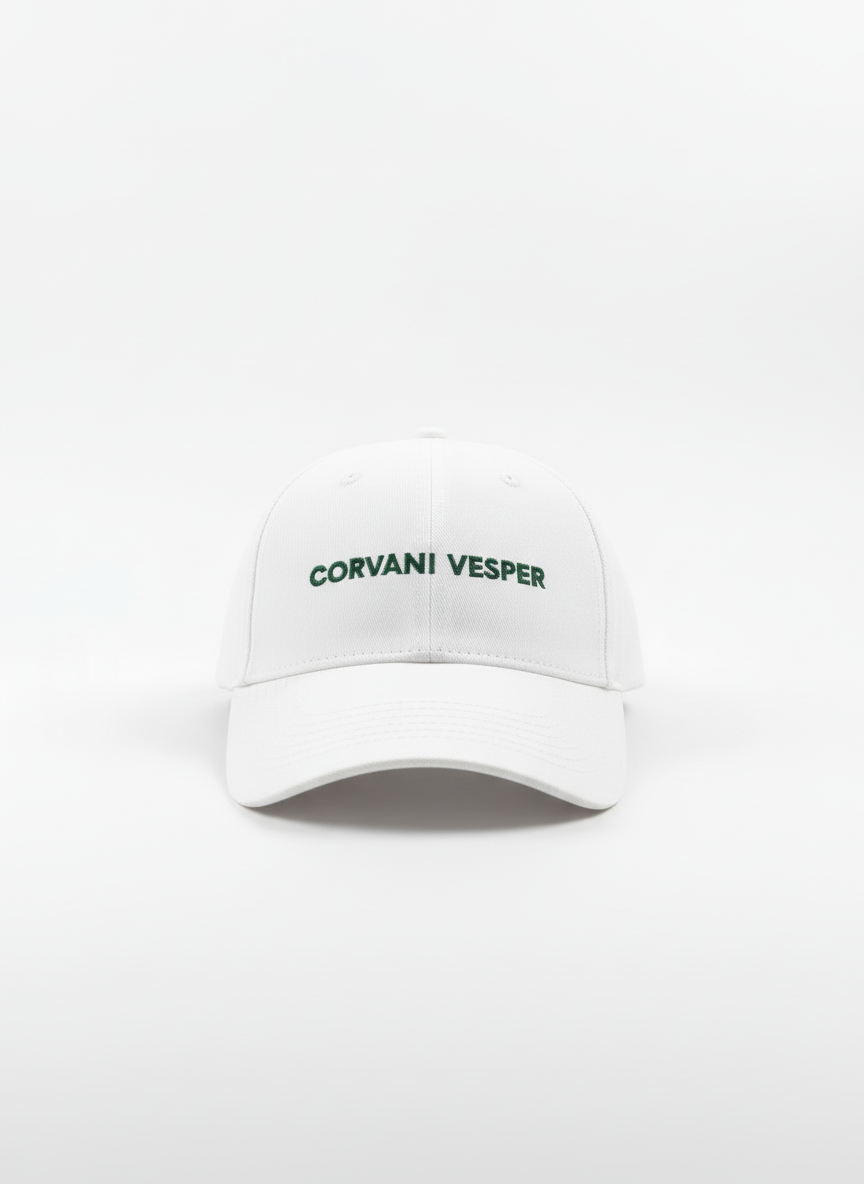 Corvani Vesper Classic Embroidered Baseball Cap in white - CORVANI VESPER