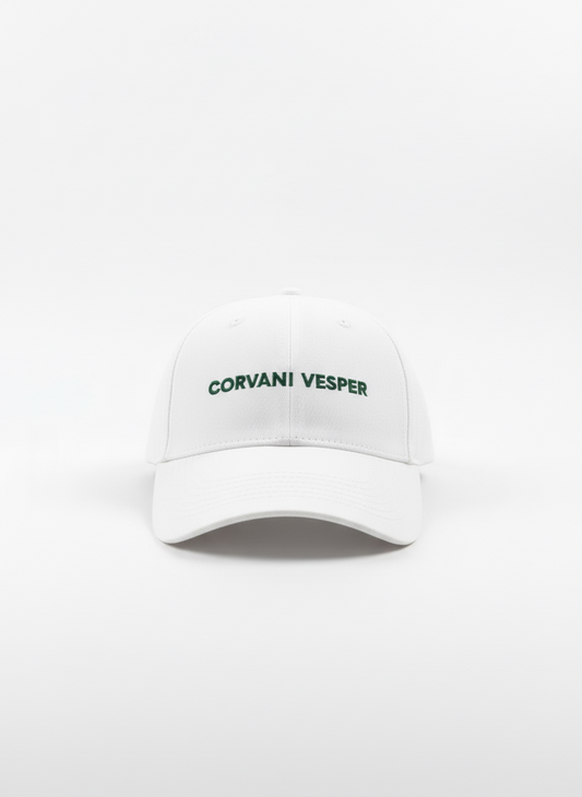 Corvani Vesper Classic Embroidered Baseball Cap in white - CORVANI VESPER